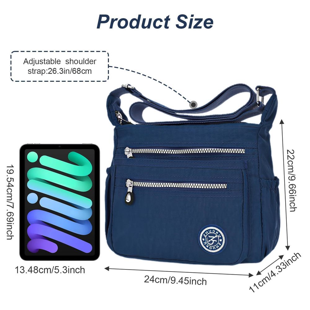 Waterproof Nylon Casual Crossbody Shoulder Messenger Bag Travel Purse XD - Picture 3 of 6